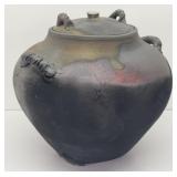 Art Pottery Rustic Unglazed Lidded Vessel