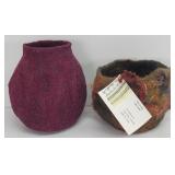 (2) Felted Vessels Local Fiber Artist Elly Young