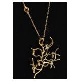 Enchanted Disney 10K Gold Diamond Belle Necklace