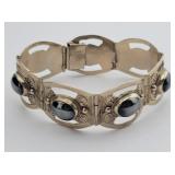 Mexico Silver & Cabochon Hematite Bracelet