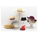 (7) Womans Hats-Fascinator, Wool Bowler,