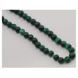Heavy Malachite Stone Bead Necklace