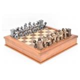 Firefighter & Dog Themed Wooden Chess Set