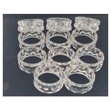 (11) American Fostoria Crystal Napkin Rings