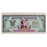 1996 Disney Goofy $5 Disney Dollars