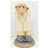 Chimpanzee Doctor Hiding a Syringe Ceramic Statue