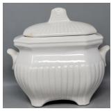 McCoy USA Pottery Footed Ribbed Soup Tureen w Lid