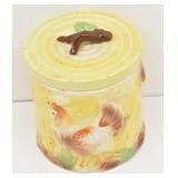 Vtg Yellow Chicken Canister with Lid