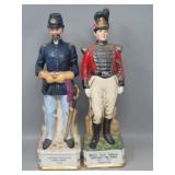 (2) Porcelain Military Liquor Decanters