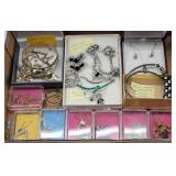 (19pc) Jewelry: Rhinestones & Simple Chains