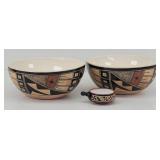 South American Peru Glazed Pottery Bowls