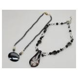 Art Glass & Hematite Nonmagnetic Necklaces
