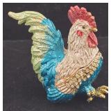 Rooster Enameled Jeweled Metal Hinged Trinket Box