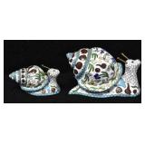 Pair of Small Cloisonnï¿½ Snail Figurines