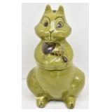 Green Ceramic Squirrel Chipmunk Cookie Jar