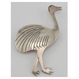 Mexico 925 Sterling Ostrich Brooch Pin - 13.914 g