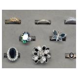 (8) Fashion Rings: Birthstone Colors, Silver...