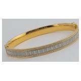 Milor Gold Plated .925 Hinged Sparkle Bracelet