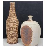 (2) Handmade Pottery Vases by Elly Jungers, Local