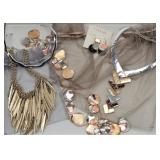 (5 pc) Bright Bold Metallic Necklaces & Earrings