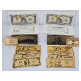 Gold Plated Novelty Bank Notes & Million Dollar...
