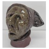 Art Pottery Old Woman w/ Scarf Bust