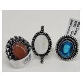 (3) German Silver Rings Size 6