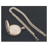 1898 Atlas Sterling 7j Pocket Watch & Chain - Runs