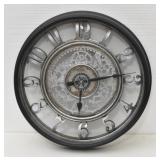Black Exposed Gear Industrial Style Wall Clock