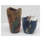 (2) Felted Vessels Local Fiber Artist Elly Young