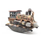 20th Century Hand-Carved Hardwood Rocking Train