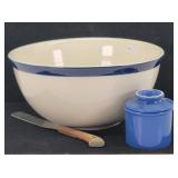 Medicine Hat Stoneware Mixing Bowl, Butter Crock