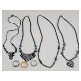 (4) Magnetic Hematine / Faux Hematite Necklaces