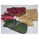 (10) Sheer Beaded Christmas Drawstring Bags