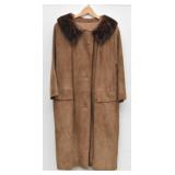 1960s Suede Coat w/Fur Collar