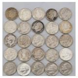 (25) 1946-1964 Roosevelt 90% Silver Dimes
