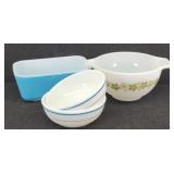 (3) PYREX Mixing Bowls + (1) PYREX Refrig Dish