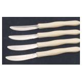 (4) Cutco 1759 KA Pearl White Handle Steak Knives