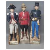 (3) Kentucky Gentleman Military Whiskey Decanters