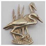 Mexico 925 Sterling Cranes Brooch Pin - 20.451g