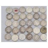 (30) 1946-1964 Roosevelt 90% Silver Dimes