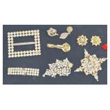 Rhinestone Costume Jewelry: Brooches...