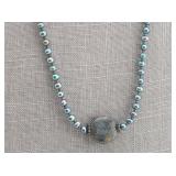Iridescent Black Pearl & Labradorite Necklace
