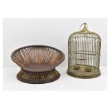 Bamboo Birdcage Chair + Brass Birdcage