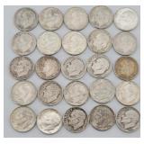 (25) 1946-1964 Roosevelt 90% Silver Dimes