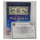 Colorized Delaware 1st State 2003 $2 Bank Note