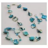 (3 pc) Abalone Shell Set: Necklace, Bracelet, ...