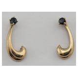 14K Gold & Sapphire Earrings - 1.27gtw