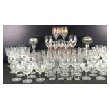 Large Collection of Assorted Clear Glassware,