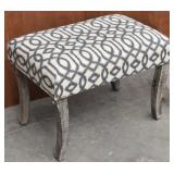 Geometric Accent Stool with Grey Legs